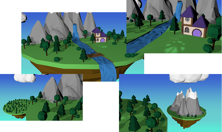 Picture of Cinema 4D Low Poly Animation - Floating Islands